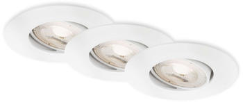 Briloner 3er Set LED Einbaustrahler 230V Weiß, 90x42 mm (DxH)