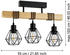 Eglo Deckenlampe Townshend 5, 3 flammig Stahl Holz, Schwarz, braun E27