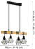 Eglo Pendellampe Townshend 5, 4 flammig Stahl Holz Schwarz, braun E27