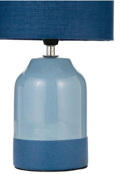 Pauleen 48324 Tischleuchte Sandy Glow E14 max. 20W Creme, Blau Stoff, Keramik