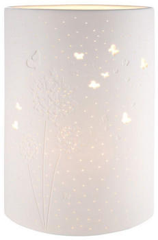 Gilde Prickel Tischlampe Puste Blume Höhe 28 cm 32318, Weiß, Höhe 28,5 cm
