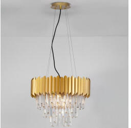 Nova Luce Pendelleuchte Magnolia in Gold und Transparent E14 6-flammig 500mm gold/messing
