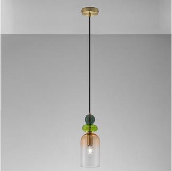 Nova Luce Pendelleuchte Murano in Orange und Grün E14 orange