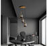Nova Luce Pendelleuchte Lato in Schwarz-transparent und Gold E27 3-flammig schwarz
