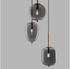 Nova Luce Pendelleuchte Lato in Schwarz-transparent und Gold E27 3-flammig schwarz