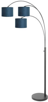 Steinhauer Stehleuchte Sparkled Light in Blau und Schwarz E27 3-flammig blau
