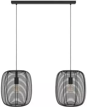 Eglo H&auml;ngeleuchte Rinroe, L&auml;nge 90 cm, schwarz, 2-flg., Stahl