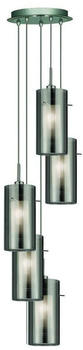 Searchlight Pendelleuchte Duo 2, Rauchglas/chrom fünfflammig – Elegantes Design für moderne Wohnräume