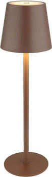 Globo Tischlampe Vannie LED Tischleuchte 3W Warmweiß IP44 Braun Matt, Metall Ø10,6cm 58438BR