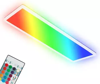 Briloner Wandleuchte + Deckenleuchte RGB/W-LED Panel mit Backlight, wei&szlig;, 1xLED/22W (3000 lm)