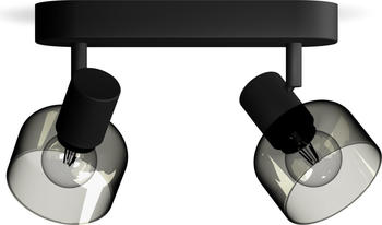 Philips Deckenleuchte Sleet in Schwarz-transparent und Schwarz E14 2-flammig