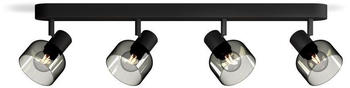 Philips Deckenleuchte Sleet in Schwarz-transparent und Schwarz E14 4-flammig
