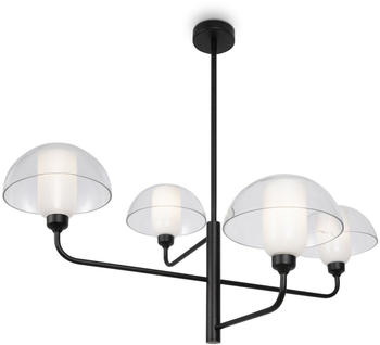 Maytoni Pendelleuchte Memory in Schwarz und Transparent E14 4-flammig