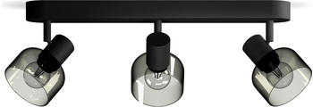 Philips Deckenleuchte Sleet in Schwarz-transparent und Schwarz E14 3-flammig