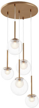 Maytoni Pendelleuchte Basic Form in Gold und Transparent G9 5-flammig