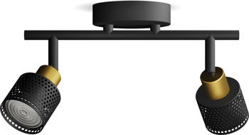 Philips Deckenleuchte Niall in Schwarz und Gold GU10 2-flammig