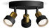 Philips Deckenleuchte Conduit in Schwarz und Gold GU10 3-flammig rund