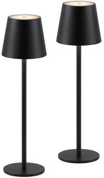 JUST LIGHT LED-Akku-Tischleuchte Buria 2er Set schwarz