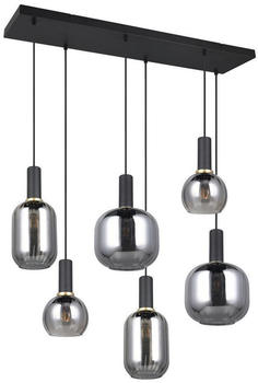 Trio Hängeleuchte, Schwarz, Chrom, Metall, Glas, 35x150x92 cm