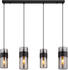 Globo Pendelleuchte SCARFINA 4-flammig 92x12,30x150 cm rauchfarben