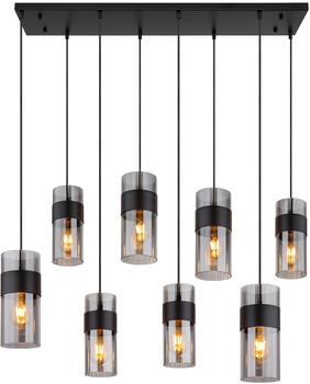 Globo Pendelleuchte SCARFINA 8-flammig 102x28x150 cm rauchfarben