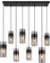 Globo Pendelleuchte SCARFINA 8-flammig 102x28x150 cm rauchfarben