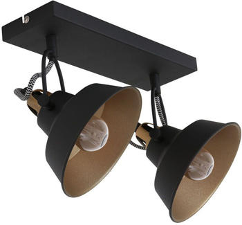 Mexlite Wand-/Deckenleuchte Nové Schwarz E14 2-flammig schwarz