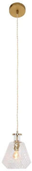 Mexlite Pendelleuchte Grazioglass Messing Transparent E27 180mm gold/messing