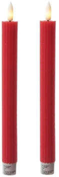 Marelida LED Stabkerzen LIV 25cm 2er Set Rot