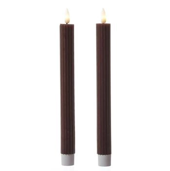 Marelida LED Stabkerzen LIV 25cm 2er Set Braun