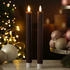 Marelida LED Stabkerzen LIV 25cm 2er Set Braun