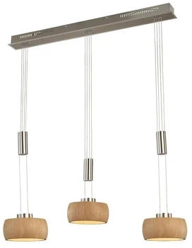 Fischer & Honsel Pendelleuchte SHINE-WOOD 3flammig Silber (61073)