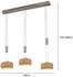 Fischer & Honsel Pendelleuchte SHINE-WOOD 3flammig Silber (61073)