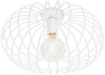 QAZQA Design Design-Deckenleuchte wei&szlig; 39 cm - Johanna - Stahl Rund - LED E27