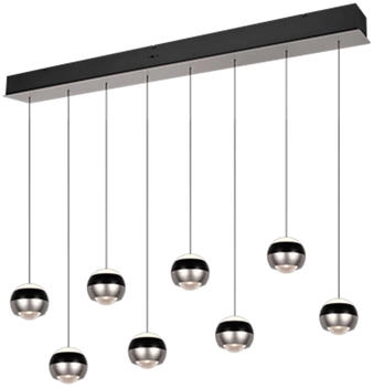 Trio LED-Pendelleuchte Orbit 155 x 200 x 13 cm 8-flammig schwarz nickel (344410807)