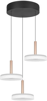 Trio LED-Pendelleuchte Celeste 3flg coffee/weiß