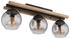 Globo Deckenlampe Deckenleuchte Glas rauch 3 Flammig Eichenholz