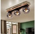 Globo Deckenlampe Deckenleuchte Glas rauch 3 Flammig Eichenholz