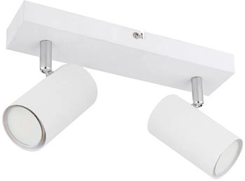 Globo Deckenleuchte Spot 2 flammig Deckenstrahler weiß Deckenlampe mit schwenkbaren Strahlern, Metall, 2x GU10, 26x6x12