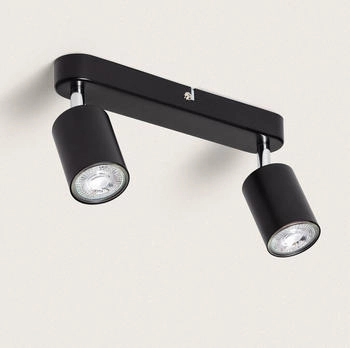 LEDKIA LIGHTING Deckenleuchte verstellbar metall 2 Strahler Albus Black Large Schwarz