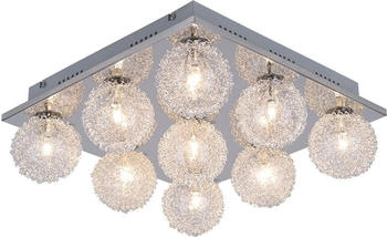 ETC Shop Deckenleuchte silber, Kugel Design, L 37 cm