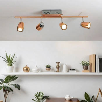 Licht-Erlebnisse LED Deckenstrahler Edelstahl Glas verstellbar in Kupfer länglich 3000 K warmweiß 1960 lm