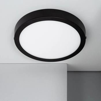 LEDKIA LIGHTING LED-Deckenleuchte 18W Rund Aluminium Ø210mm Slim CCT Wählbar Galán SwitchDimm Schwarz