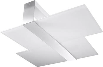 Licht-Erlebnisse Deckenleuchte Modern \"Nadia\" Chrom Weiß Glas Metall 2-flammig Deckenlampe Flur