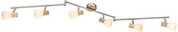 ETC Shop Deckenleuchte, Holz, Glas, Spots beweglich, GYLFI