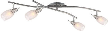 ETC Shop Deckenleuchte, Metall, Glas, Chrom, Spots beweglich, L 90cm