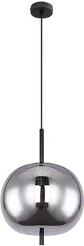 ETC Shop RGB LED Hängeleuchte, Glas, rauch, Metall, 30 cm, BLACKY