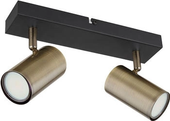 ETC Shop Deckenleuchte, Metall, schwarz, Spots verstellbar, L 26 cm
