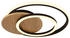 Globo Deckenleuchte Holz Designleuchte Ringe schwarz MDF leuchte schwarz natur, LED 24W 1100Lm warmweiß, 38x36x6,5 cm