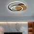 Globo Deckenleuchte Holz Designleuchte Ringe schwarz MDF leuchte schwarz natur, LED 24W 1100Lm warmweiß, 38x36x6,5 cm